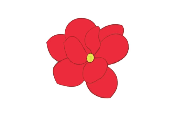 红色的玉兰花简笔画教程