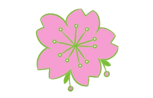 带颜色的樱花简笔画怎么画？(樱花的涂色)