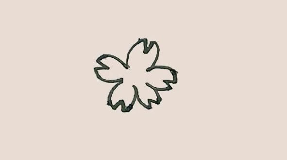 树枝上的桃花简笔画教程