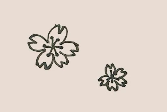 树枝上的桃花简笔画教程