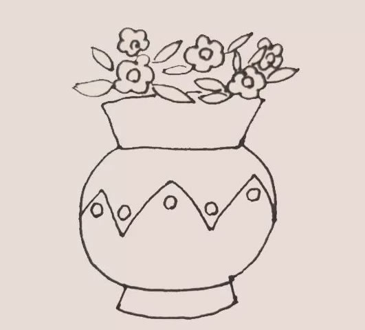 花瓶里的小花简笔画教程 花瓶里的小花简笔画教程