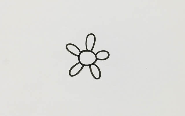 五瓣花简笔画画法步骤