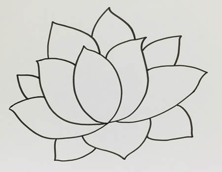 水里的荷花简笔画教程