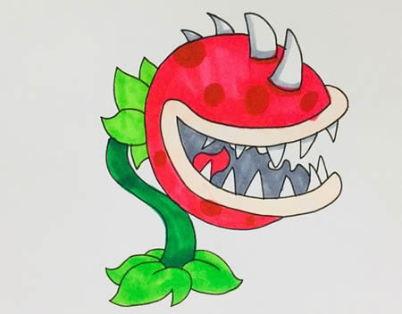 可怕的食人花简笔画教程(食人花简画)