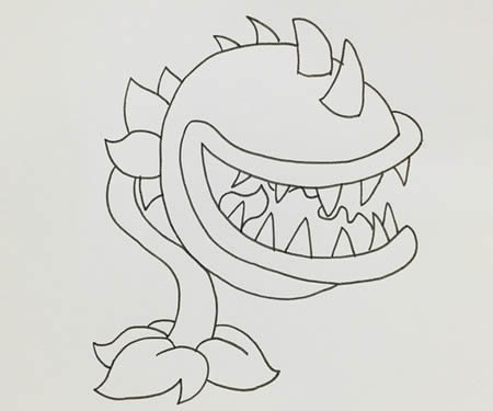 可怕的食人花简笔画教程