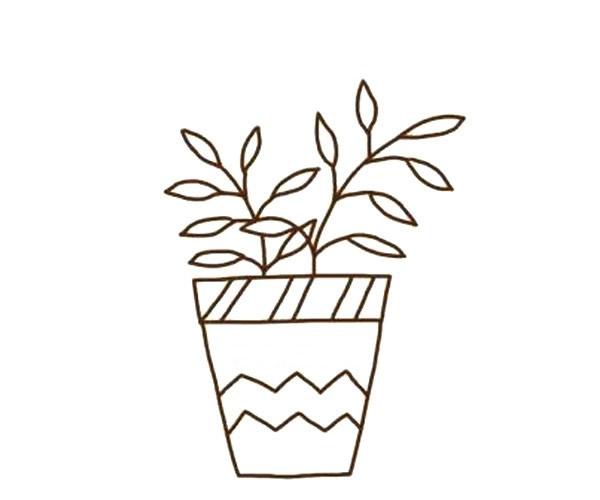 漂亮的盆栽简笔画步骤教程 漂亮的盆栽简笔画步骤教程