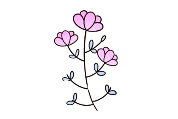 一枝漂亮的小花简笔画教程