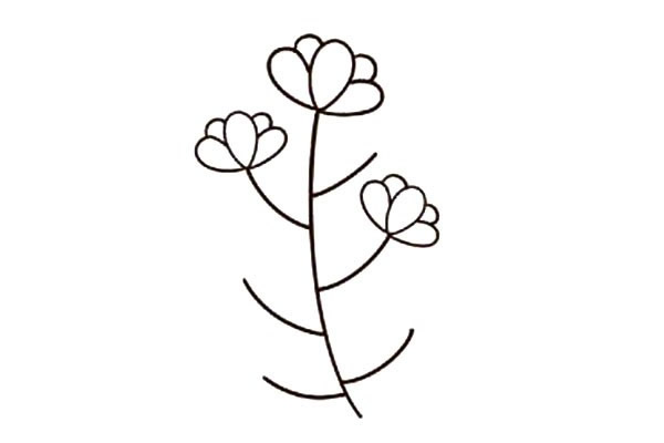 一枝漂亮的小花简笔画教程