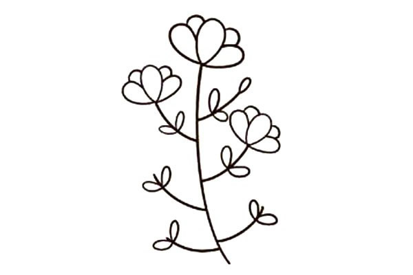 一枝漂亮的小花简笔画教程