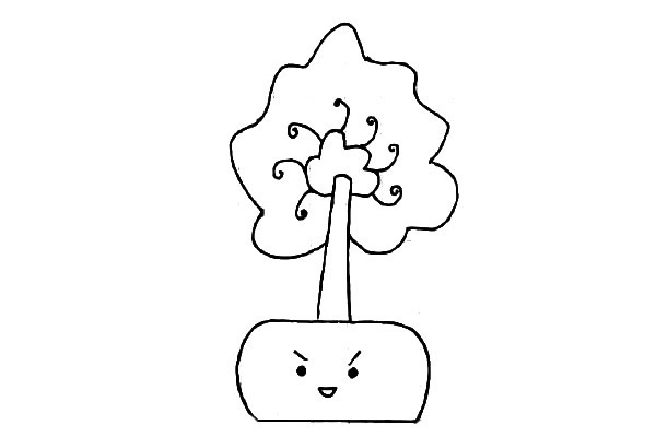 5款可爱的盆栽绿植简笔画