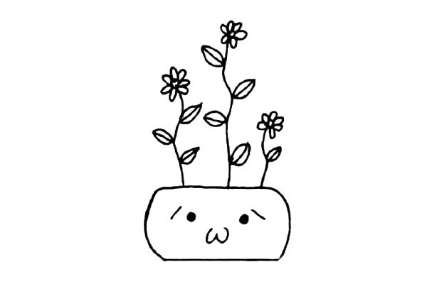 5款可爱的盆栽绿植简笔画