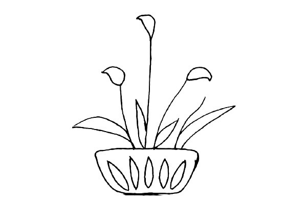 5款可爱的盆栽绿植简笔画