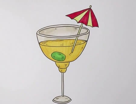 一杯果汁的简笔画