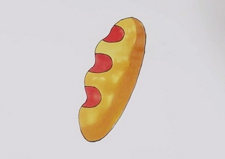 面包简笔画步骤
