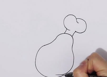 流口水的鸡腿简笔画