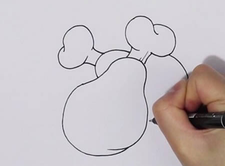 流口水的鸡腿简笔画