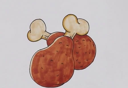 流口水的鸡腿简笔画