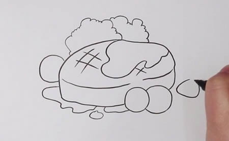 牛排简笔画步骤带涂色