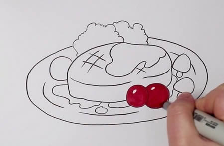 牛排简笔画步骤带涂色