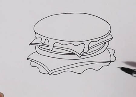 汉堡简笔画怎么画