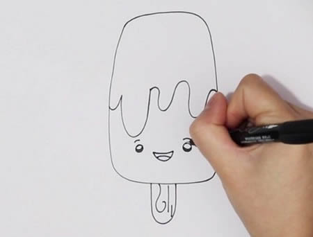 卡通的雪糕简笔画