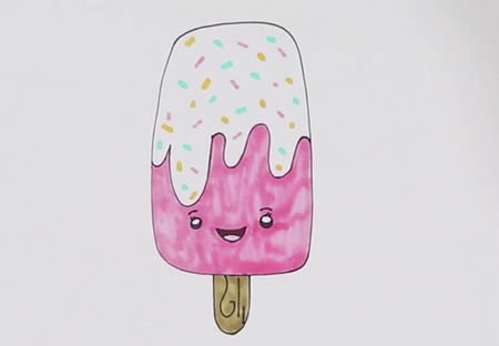 卡通的雪糕简笔画