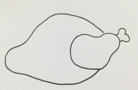 香气扑鼻的烤鸡简笔画