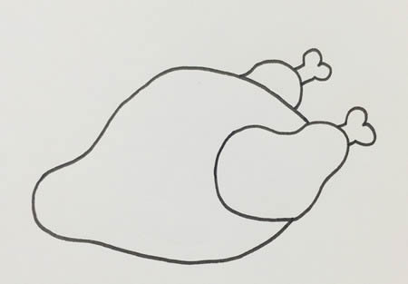 香气扑鼻的烤鸡简笔画