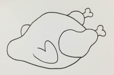 香气扑鼻的烤鸡简笔画