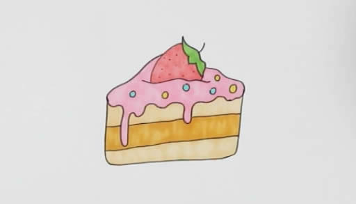 草莓蛋糕简笔画