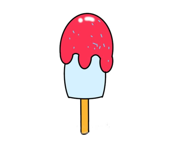 彩色的雪糕简笔画