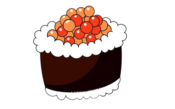 寿司简笔画步骤