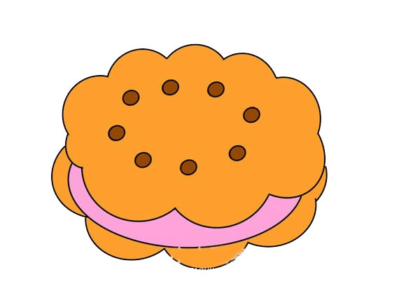 几笔就会的夹心饼干简笔画