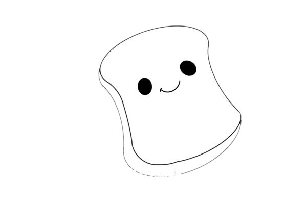 卡通面包片简笔画