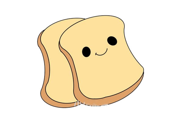 卡通面包片简笔画