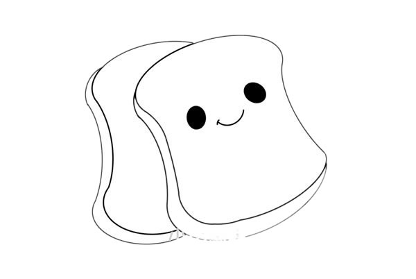 卡通面包片简笔画