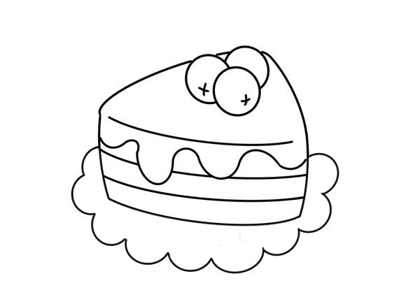 蓝莓蛋糕简笔画步骤 蓝莓蛋糕简笔画步骤