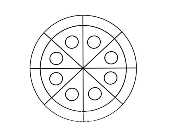 彩色披萨简笔画的画法