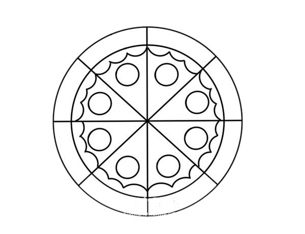 彩色披萨简笔画的画法