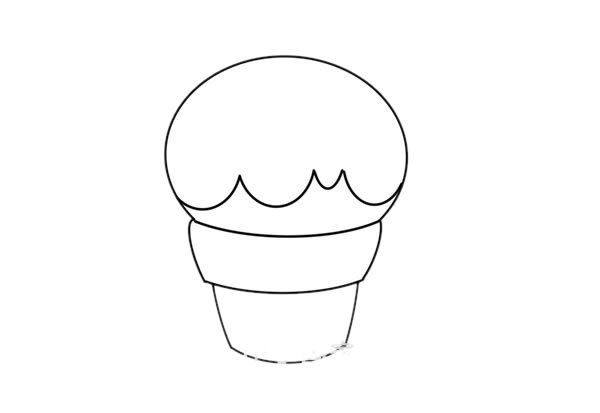 卡通冰激凌筒简笔画