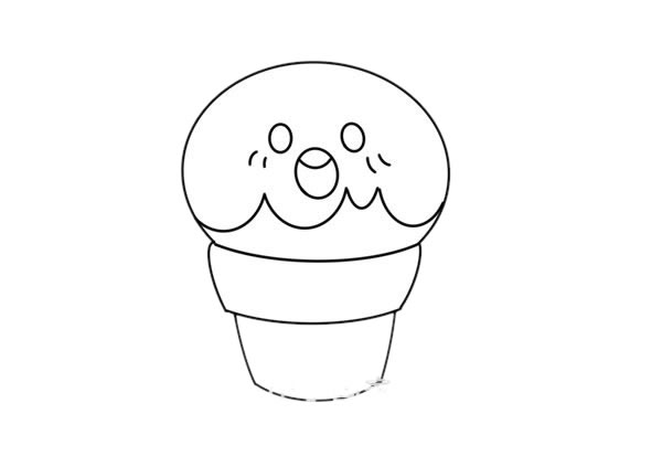 卡通冰激凌筒简笔画