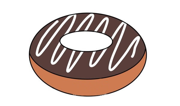 巧克力甜甜圈简笔画画法 巧克力甜甜圈简笔画画法