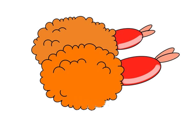 可口的炸虾球简笔画