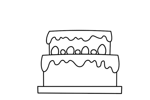 双层生日蛋糕简笔画 双层生日蛋糕简笔画