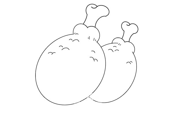 油炸鸡腿简笔画步骤 油炸鸡腿简笔画步骤