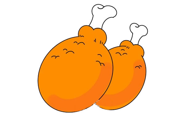 油炸鸡腿简笔画步骤 油炸鸡腿简笔画步骤