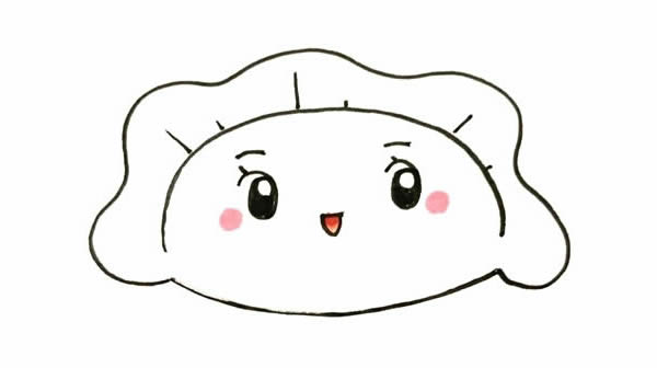可爱的小饺子简笔画