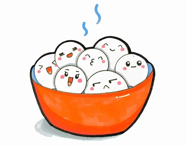 一碗可爱汤圆简笔画 一碗可爱汤圆简笔画