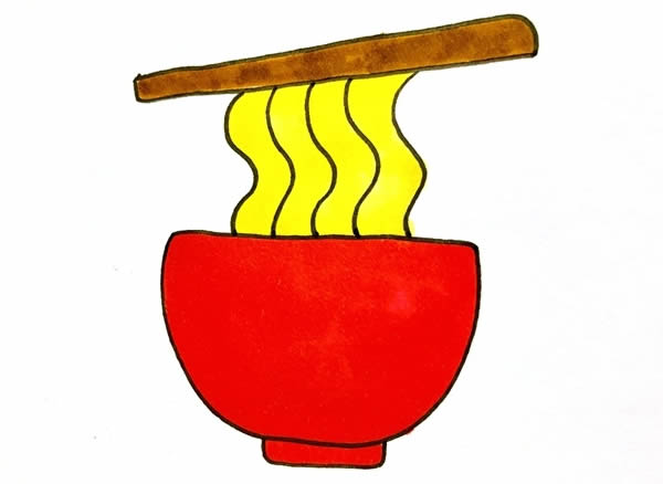 一碗面条简笔画(一碗面条简笔画怎么画)