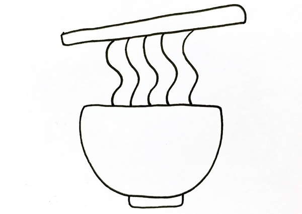 一碗面条简笔画 一碗面条简笔画